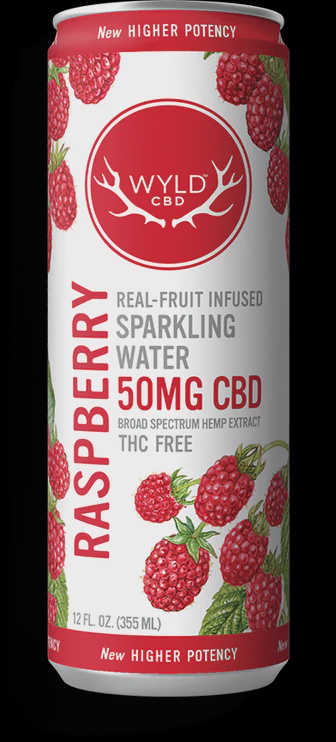 WYLD Sparkling Water 50 CBD 12 oz can / Raspberry